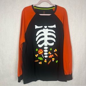 Way to Celebrate Halloween Long Sleeve Skeleton Glow in the Dark Pajama Shirt